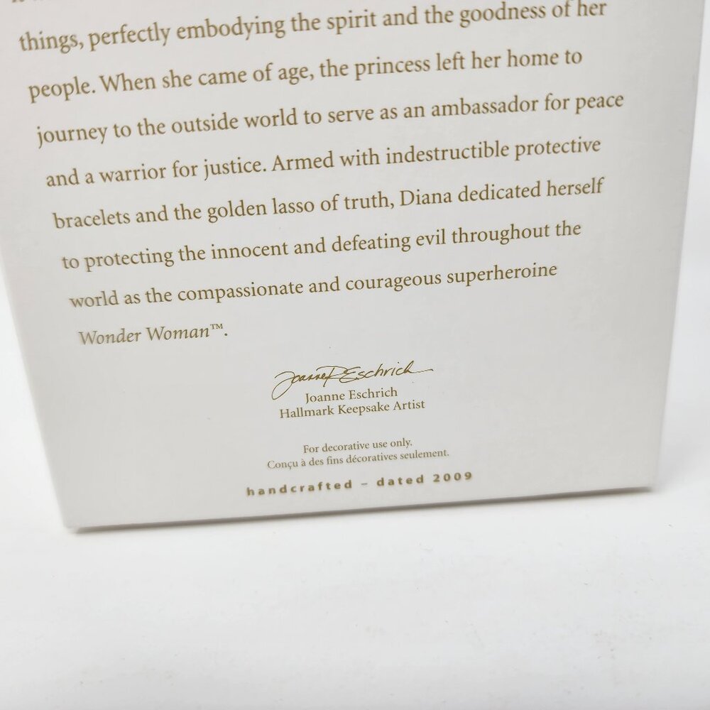 New Vtg 2009 Hallmark Keepsake Wonder Woman Christmas Tree Ornament DC Comics - Picture 4 of 11